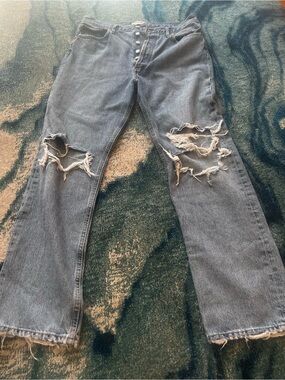 Agolde Light Blue Distressed Bootcut Jeans